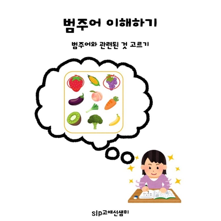 범주어 이해하기 - 범주어와 관련된 것 고르기 [slp고애선샘미]